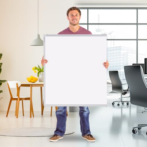 Magnetic White Board Dry Erase Board for Wall，72" x 48" (6ft x 4ft) Wall-Mounted Aluminum Frame Marker Board, Foldable Portable Whiteboard with a Long Pen Tray for School, Classroom, Office & Home - size: 48"W x 72"H, style: Style B