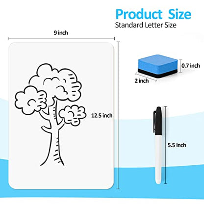 Dry Erase LapBoards, PANDRI 6 Pack Double Sided 12.5 x 9 Inch Whiteboards with 6 Erasers and 6 Markers, Dry Erase Boards for Office Students Classroom Teacher Supplies - size: 6 PACK