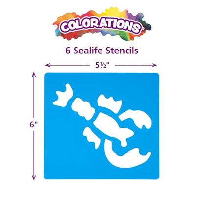 Sea Life Washable Plastic Stencils - Set of 6 - style: Sea Life 6PK