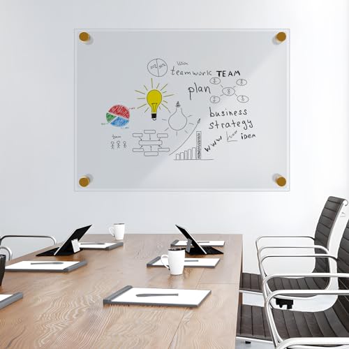 MaxGear Acrylic Dry Erase Board, 18"x24" Clear White Board for Wall - size: 24"W x 18"H