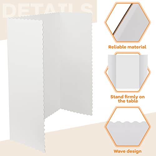Henoyso 8 Pcs 36 x 48 Inch White Trifold Poster Board for Science Fair School Business Project Exhibition Large Tri Fold Presentation White Display Board Foldable Paperboard - color: White, size: 36 x 48 Inch