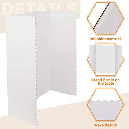 Ctosree 24 Pcs 14 * 22 Inch Tri Fold Poster Board Bulk, Science Fair Project Display Paperboard, Single Wall, Lightweight Presentation Board (White) - color: White, size: 14 x 22 inch