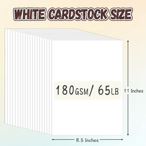 40 Sheets 8.5" X 11" White Cardstock 180 GSM 65 lb Card Stock Printer Paper, Construction Paper for Postcards Crafts Scrapbooking Handmade Cards - color: White, size: 40 Sheets