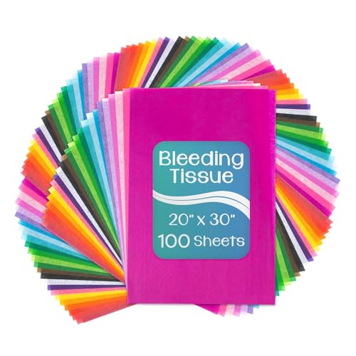 Hygloss Products Bleeding Tissue Assortment- Multi-Color Assortment 20 x 30 Inch, 100 Sheets - size: 20x30-Inch, style: 100 Sheets