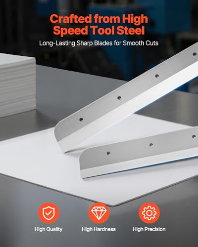 VEVOR Electric Paper Cutter, Heavy Duty Metal Paper Cutter Machine, 17.72 inch Cutting Width, 1.57 inch Cutting Thickness, Electric Guillotine Trimmer with Infrared Function and Spare Blade