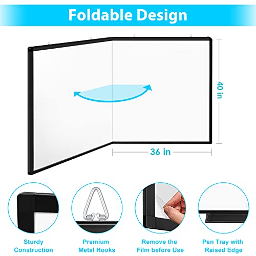 White Board Dry Erase 72x40, Large Magnetic Whiteboard Maxtek Dry Erase Boards for Wall, Aluminum Presentation Wall-Mounted Marker Board with a Long Pen Tray for School, Classroom, Office & Home - size: 72"W x 40"H, style: Style A