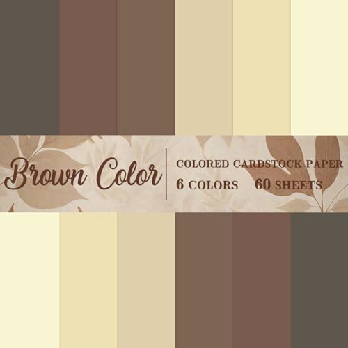 60 Sheet 8.5 x 11 Inch Brown Thick Paper Card Stock Gradient Color Paper Cards Colored Scrapbook Papers for Prints DIY Arts Crafts School Office Home Supplies, 65lb - color: Brown