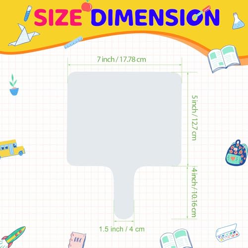 50 Pcs Dry Erase Answer Paddle 7 x 9 Inch Handheld Wooden White Board Double Sided Dry Erase Small Whiteboards for Students Classroom Games Party Auction Paddles for Bidding Meeting Voting (50)