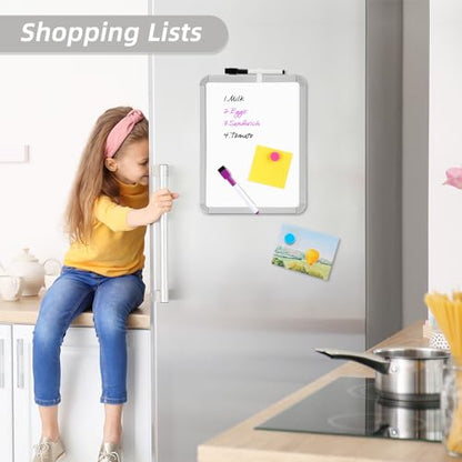 VUSIGN Small Dry Erase Whiteboard, 8.5 x 11 Inches White Board for Kids, Students, Fridge, Locker, Mini Dry Erase Board - color: A-sliver