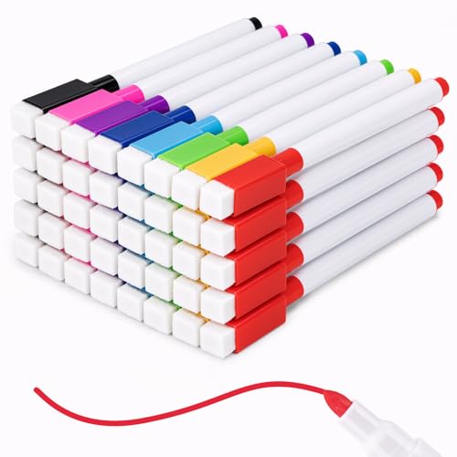 40 Pcs Colorful Magnetic Dry Erase Markers with Eraser Cap, White Board Mini Dry Erase Markers Bulk, Fine Point Tip White Board Markers for Teachers Office School Supplies - size: 1 Count (Pack of 40)