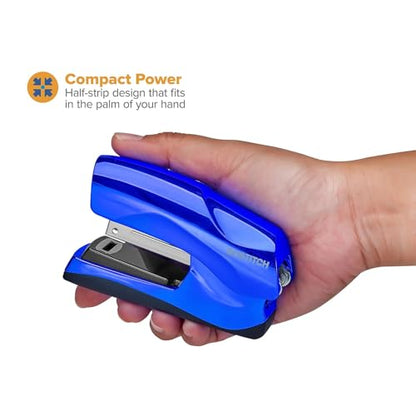 Bostitch Office Heavy Duty Stapler, 40 Sheet Capacity, No Jam, Half Strip, Fits into the Palm of Your Hand, For Classroom, Office or Desk, Metallic Blue - color: Metallic Blue, style: Compact