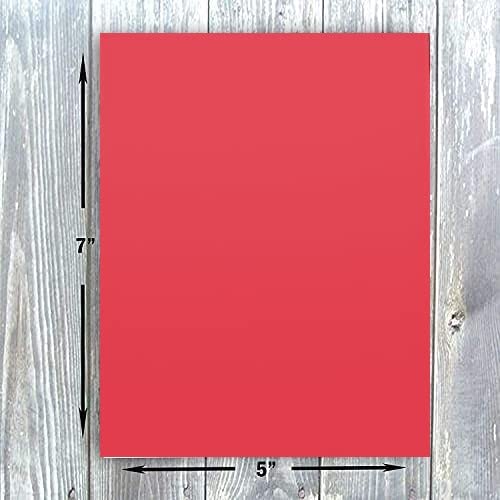 Hamilco Colored Scrapbook Cardstock Paper 5x7 Card Stock Paper 65 lb Cover 100 Pack (Punch Red) - color: Punch Red