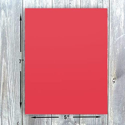 Hamilco Colored Scrapbook Cardstock Paper 5x7 Card Stock Paper 65 lb Cover 100 Pack (Punch Red) - color: Punch Red