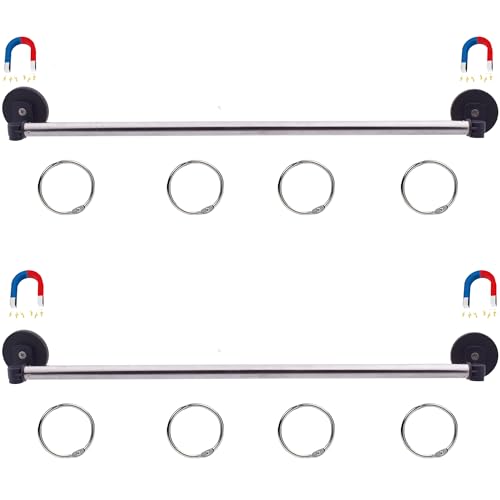 YYST 29" (74CM) Magnetic Anchor Chart Holder Adjustable Magnetic Date Cards Holder Calendar Holder for Crafts, Classroom Calendar, Classroom Decor W O Rings - color: Black - 2