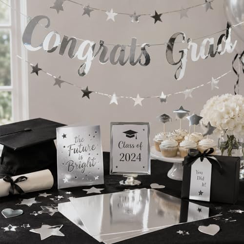25 Sheets Metallic Silver Cardstock Paper Cardstock 8.5 x 11 Shimmer Sheets 250gsm/92lb Heavyweight Scrapbook Paper for Certificates, Invitations, Greeting Cards, Crafts, Graduations (Sliver) - color: Silver