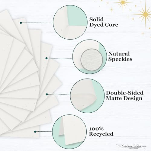 Cardstock Warehouse Speckletone True White (Off White) Card Stock Paper – 25 Sheets 12 x 12, 100lb/270 gsm – 100% Recycled Premium Matte Cardstock for Cardmaking Scrapbooking Printing & DIY Projects - color: True White (Off White), size: 12 x 12 - 25 Shee