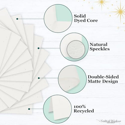 Cardstock Warehouse Speckletone True White (Off White) Card Stock Paper – 25 Sheets 12 x 12, 100lb/270 gsm – 100% Recycled Premium Matte Cardstock for Cardmaking Scrapbooking Printing & DIY Projects - color: True White (Off White), size: 12 x 12 - 25 Shee