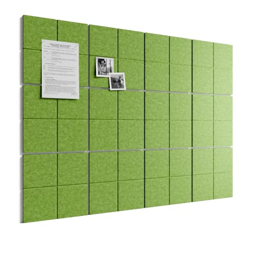 Bumusty Large Felt Bulletin Board, 48" x 36" Cork Board Alternative, 12-Pack Wall Tiles with 4-Compartment Design, 30 Push Pins, 70 Adhesive Tabs, Ideal for Office & Home Decor, Kelly Green - color: Kelly Green, size: 4-Compartment 12-pack
