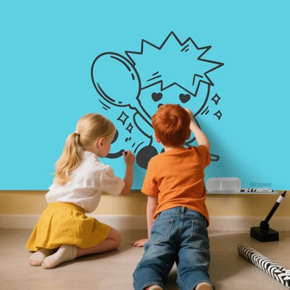 Magnetic Glass Whiteboard - Glass Dry Erase Board 48"x36" Large Frameless Glass Board for Walls Office School and Home, Blue - color: Blue, size: 48" x 36"