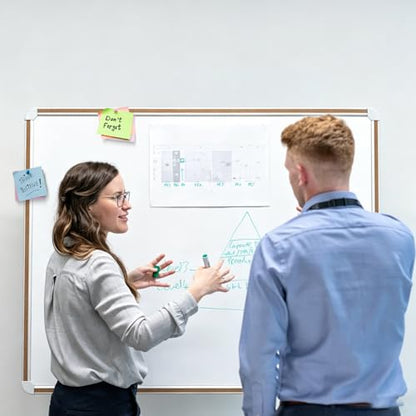 Large Magnetic White Board for Wall,Aluminum & Cork Strip Frame Whiteboard for Office,Presentation Dry Erase Board Wall Mount,Large Whiteboard for School Classroom Huge Whiteboards (48" W x 36" H) - size: 48"W x 36"H