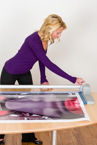 Dahle 446 Premium Rotary Trimmer, 36" Cut Length, 25 Sheet Capacity, Self-Sharpening, Automatic Clamp, German Engineered Paper Cutter - size: 36" Cut Length