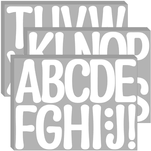 Bemeol 30 Sheets Large Letter Stickers 4 Inch Alphabet Letter Stickers Self Adhesive Sticker Letters for Bulletin Boards Classroom Home Decor(White) - color: White01