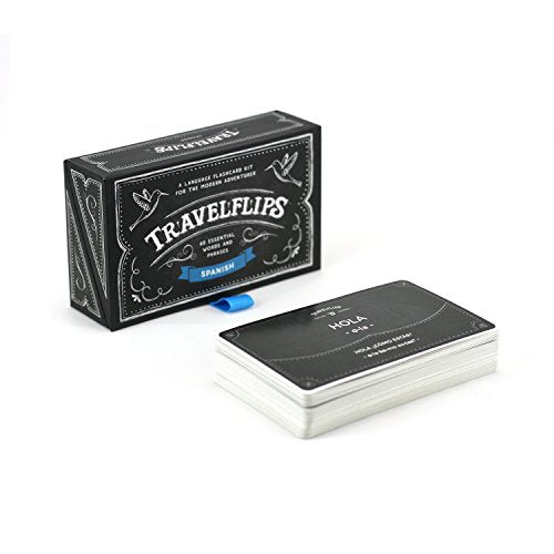 Spanish Flash Cards - Learn Spanish Language Vocabulary Words and Phrases - Basic Sentences for Beginners - Gift for Travelers, Kids, and Adults by Travelflips - style: Spanish