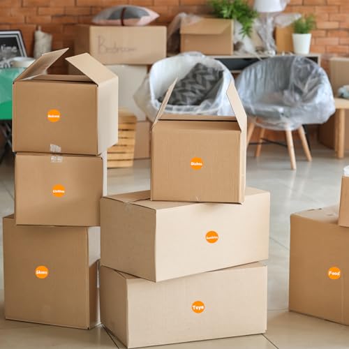 1400 PCS Orange Circle Dot Stickers 3/4" Round Color Coding Label Stickers - color: Orange