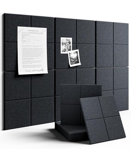 Fluxynara Large Felt Bulletin Board 36" x 24"Cork Board Alternative-6 Pack with 40 Safe Removable Adhesive Tabs, Cork Boards for Walls Cork Board for Home Office Classroom Pin Board-Deep Charcoal Blue - color: Deep Charcoal Blue, size: 4-compartment 6-pac