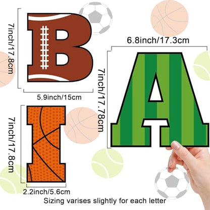 150 PCS Large 6" Bulletin Board Letters Set, Sports Party Football Soccer Classroom Alphabet Cutout Letter for Bulletin Board Display School, A Great Helper to Inspire Students' Learning Interest - style: Sports