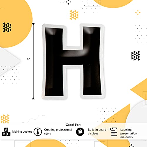 Barker Creek Letter Pop-Outs, 4" Black Tie Affair, Classy Black Designer Letters for Bulletin Boards, Breakrooms, Reception Areas, Signs, Displays, And More! 4", 255 Characters per Set (1713)
