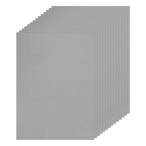 MECCANIXITY 20 Sheet Grey Glitter Card Stock, 8"x11" A4 Shimmer Paper,250gsm One-sided Cardstock for DIY Crafts, Scrapbooking, Party Decorations, Invitations - color: Grey