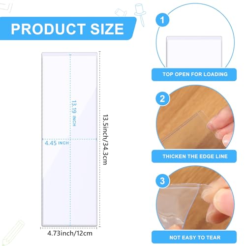 Chinco 30 Pcs Self Adhesive Pockets, Bin Labels for Storage Bins, Clear Pocket Label Sleeves, Plastic Index Card Holder with Top Open for Organizing Bins Box Drawer(13.5 x 4.73 Inch) - size: 13.5 x 4.73 Inches