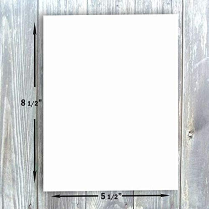 Hamilco White Cardstock Paper with Half Sheet Size – 5.5" x 8.5", 80 lb Cover, Printable Blank Invitation & Greeting Cards, 100 Pack - size: 100 Pack
