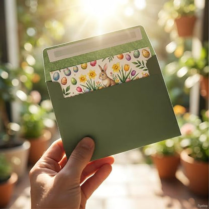 70 Packs A4 Envelopes, White, 4x6 Photo, Self Seal for Invitations, Weddings, Baby Shower, Photos, Postcards, Greeting Cards, Mailing (Sage Green, 30 Pack A4 Cards and Envelopes) - color: Sage Green, size: 30 Pack A4 (4.72x6.50in) Cards and Envelopes