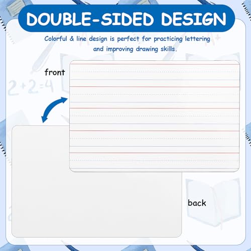 18 Pack Dry Erase Lapboards with Lines 6 x 9 inch Double Sided White Boards with 18 Black Markers 6 Erasers Small White Dry Erase Boards for Students Teacher Classroom Supplies - style: Lined Dry Erase Board