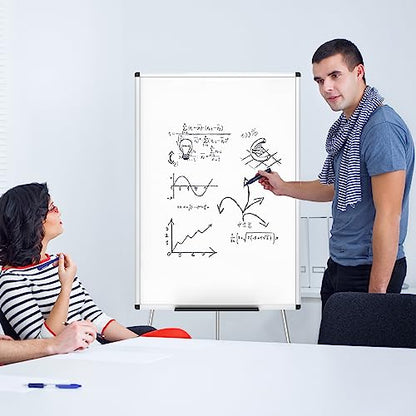 VIZ-PRO Magnetic Portable Easel Dry Erase Board, Flipchart Easel Stand Tripod Whiteboard, 24"W x 36"L - size: 36 x 24 Inches