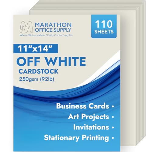 MOS Off-White Cardstock Paper 11 x 14 Inch (110 Sheets) — Heavyweight Poster Board Card Stock for Crafts, Certificates, Menus, Art Projects, Printer Compatible - color: Off White, size: 11" x 14"