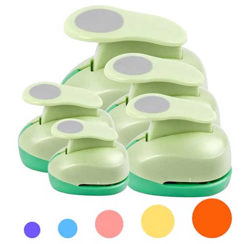 UCEC Circle Punch Craft Hole Punch for Paper Crafting, 5 Different Size Circle Cutters Hole Punches for Paper Crafts, Cardstock, Gift Wrapping, Cards, Scrapbooks 3/8 5/8 1 1.5 2 Inch Round Puncher Set - size: 5pack, 3/8+5/8+1+1.5+2in