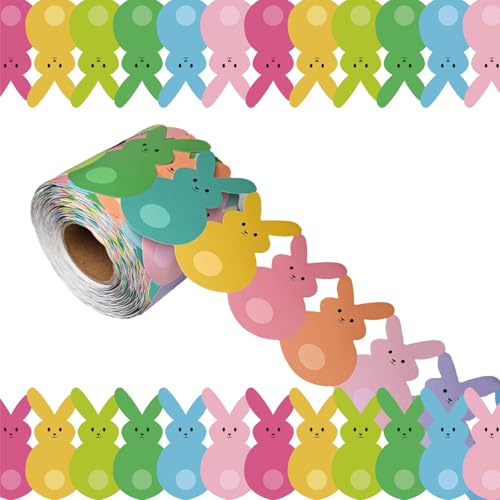69Ft Easter Bulletin Board Borders Bunny Die-Cut Border Trim for Easter Holiday Chalkboard Decoration Spring Easter Classroom Chalkboard School - style: Bunny