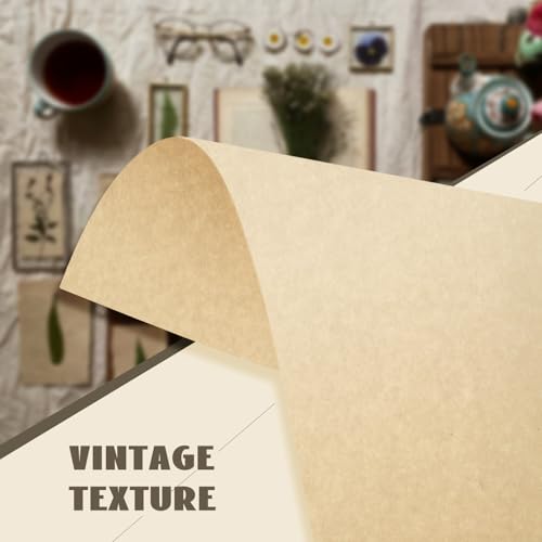 100 Sheets Cream Parchment Paper, Goefun Off White Parchment Cardstock 8.5 x 11, 65lb Cover (180 gsm) Ivory Blank Certificate Paper Cardstock for Invitations, Crafts, Menus, DIY Cards - color: Beige