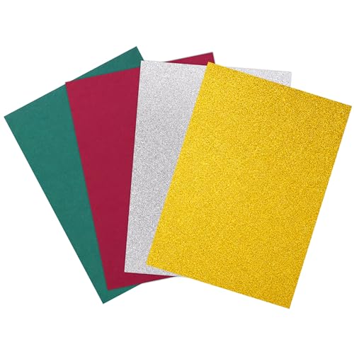 80 Sheets 250gsm Christmas Cardstock Thick Paper, A4 Glitter and Plain Paper Card Stock, Colored Printer Cardstock for Xmas Card Making Art Scrapbook Craft Invitation Greeting Present Tag - color: Christmas