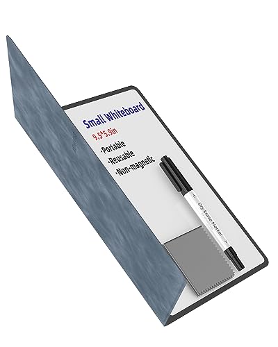 Mehaving Portable Small White Board Dry Erase Board, Reusable 9.5 * 6.6in Notebook Memo, Office Home Supplies Desk Accessories MH760 (Grey) - color: Grey
