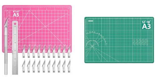 DIYSELF 23 Pack Exacto Knife Craft Knife Kit and Cutting Mat 12in×18in