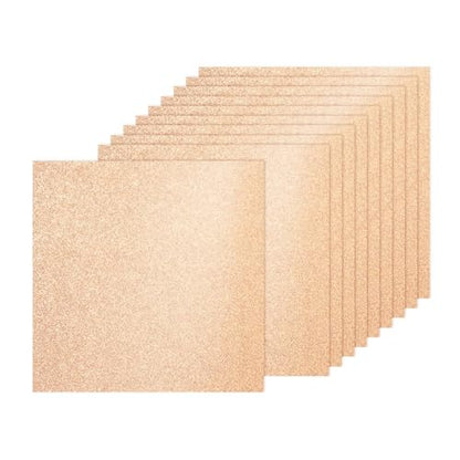 PATIKIL 20Sheets Champagne Glitter Cardstock, 12x12In Glitter Paper Card Stock Shiny Scrapbook 250gsm Sparkly Paper Large Shimmer for Crafts Scrapbook DIY Art Wedding Party - color: Champagne, size: 12x12In