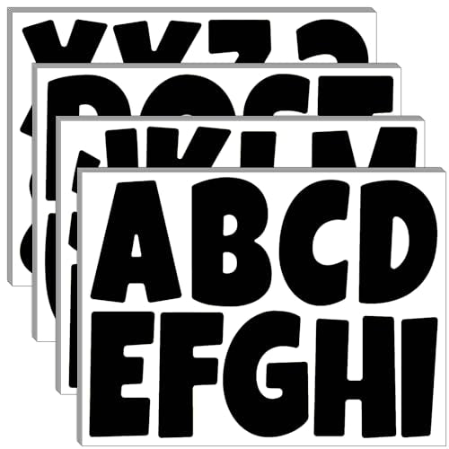 Bemeol 234 Pieces 4 Inch Bulletin Board Letters Alphabet Cutout Letter for Bulletin Board Display Home Classroom School Decor(Black) - color: Black, size: 4 Inch