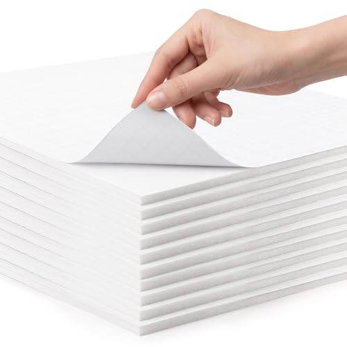 Frametory Self-Adhesive Foam Board, 8x10 Inch - 10 Pack White Mounting Boards with Sticky Backing, Acid-Free 3/16" (5mm) Thick Poster Board for Craft, Photo Mounting, Vision Boards & Presentations - size: 8x10