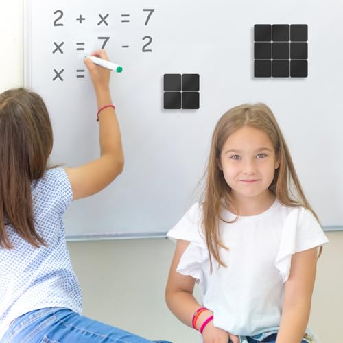 Dry Erase Erasers, 24 Pack Magnetic Whiteboard Erasers for Kids and Students, Mini Dry Erase Board Erasers for Classroom Home, and Office, Black - color: Square- Black