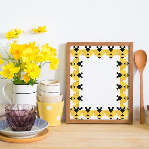 Whaline 65.6Ft Bee Bulletin Board Border Glitter Yellow Bee Die Cut Trim Border Roll for Summer Birthday Baby Shower Supplies - style: Cute Bee