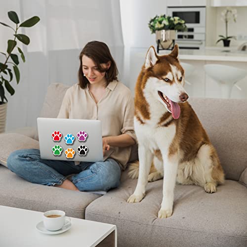 2000 PCS Colorful Paw Prints Stickers Dog Cat Bear Paw Dog Stickers for Laptop Reward Sticker Stationery Teacher for Student (1 Inch, 4 Rolls 6 Colors)